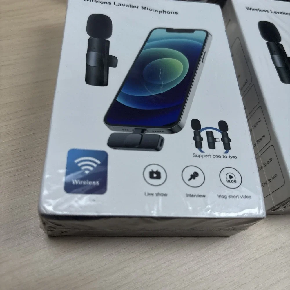 Lavalier‎ Wireless Microphone System Rechargeable Black Recording New & Sealed